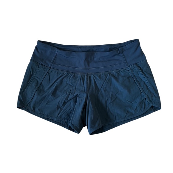 Lululemon Run Times Short (4-way Stretch 4") Blue (Jaded) Size 8 - Picture 4 of 6